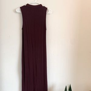 Burgundy Solid Tank Dress